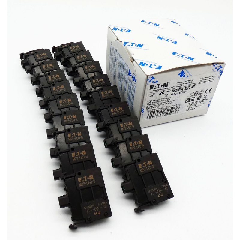 20x Eaton M22-LED-B M22-LED-BQ 218057 LED-Element Front blau