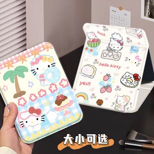 卡通kitty猫镜子折叠化妆镜子学生便携式 随身携带 宿舍桌面用台式