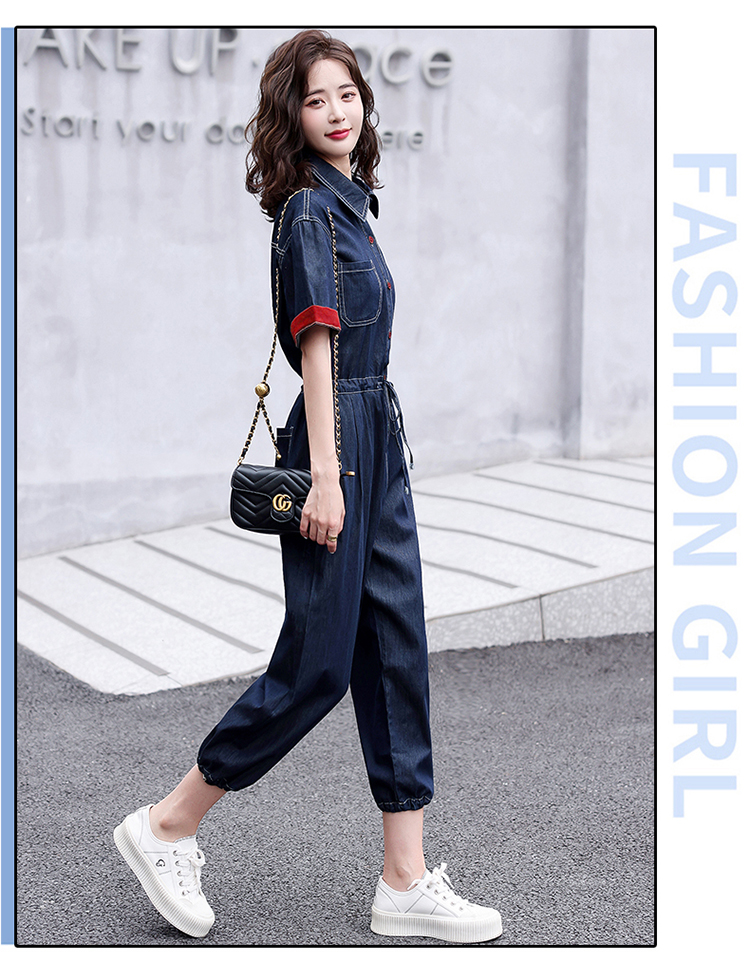 薄款天丝牛仔连体裤女连衣裤夏装新款韩版休闲高级感复古工装裤潮