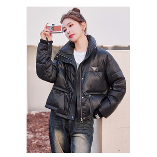 气质欧货白鸭绒加厚保暖短外套 时尚 亮面免洗羽绒服女冬新爆款 韩版