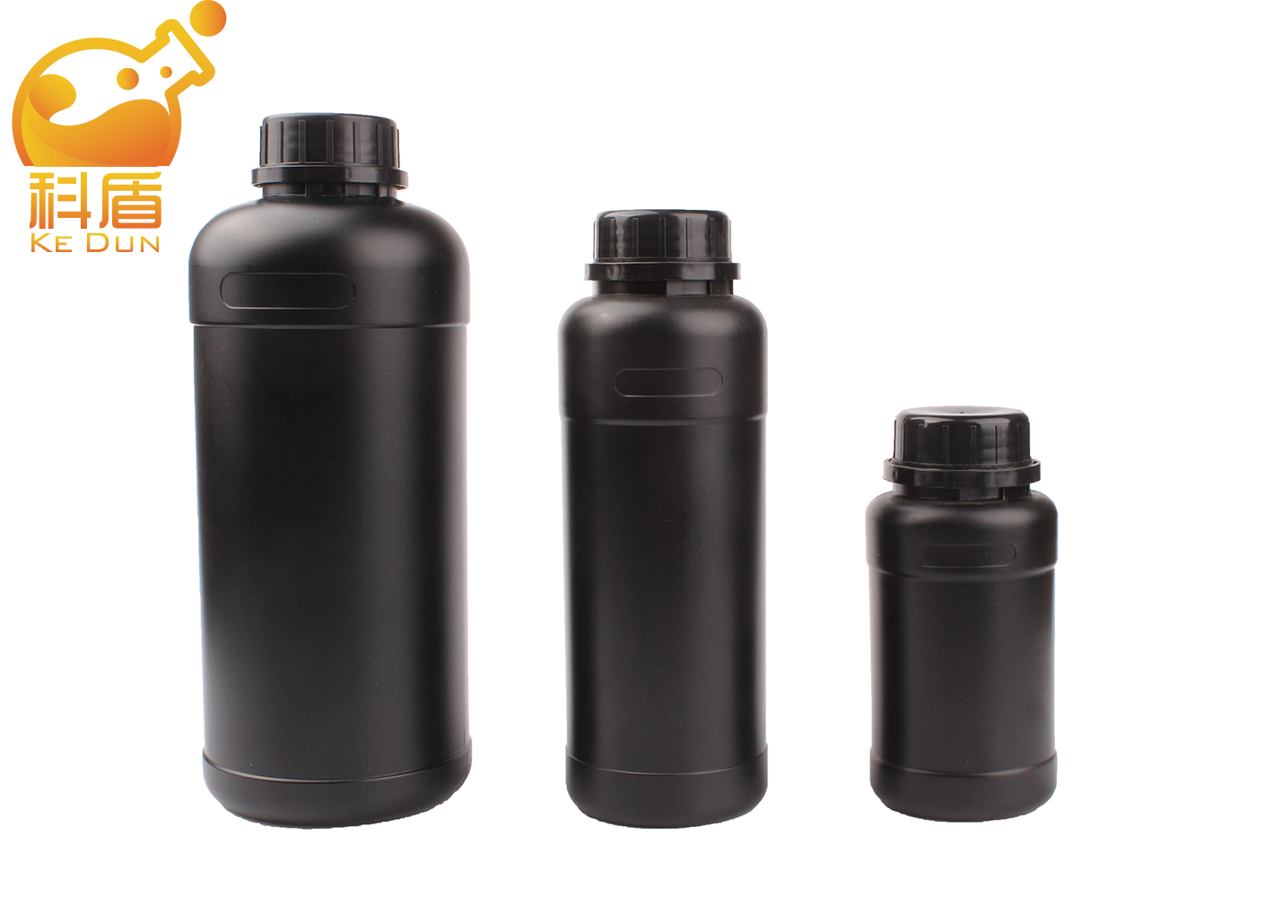 防盗盖HDPE厚款塑料大口瓶广口试剂瓶样品瓶250/500/1000ml黑色