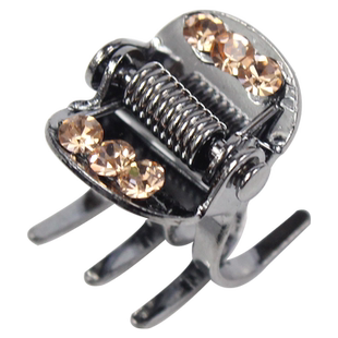 韩国头饰水钻顶夹迷你发卡小发抓钢夹头发镶彩钻刘海发夹抓夹小号