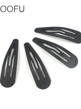 韩国bb夹刘海夹碎发边夹 基础顶夹黑色一字夹防滑掰掰发夹6cm组合