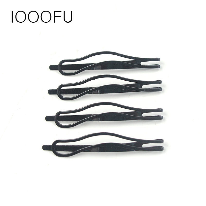 韩国弧形镂空一字夹短边夹发卡波浪卡碎发对夹黑色直板夹子组合装