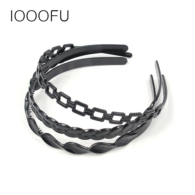 黑色带齿发箍树脂基础百搭洗脸用