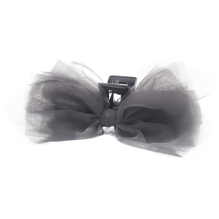 大号网纱流苏蝴蝶结抓发夹后脑勺简约温柔布艺纱料一把抓方鲨鱼夹