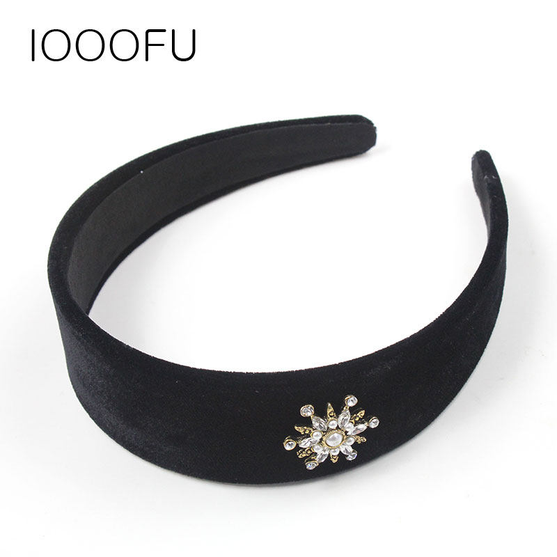 雪花水钻丝绒发箍女法式复古绒面头箍外出亮闪钻压发blingbling闪