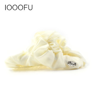 网纱褶皱布艺云朵大号抓夹显发量大号鲨鱼夹发夹米白色流光发尾夹