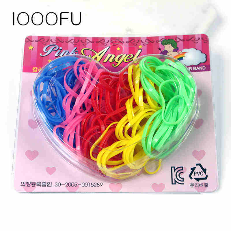 亮色弹力皮筋 日韩女孩发绳皮筋高弹力扎头发马尾皮筋 糖果色盒装