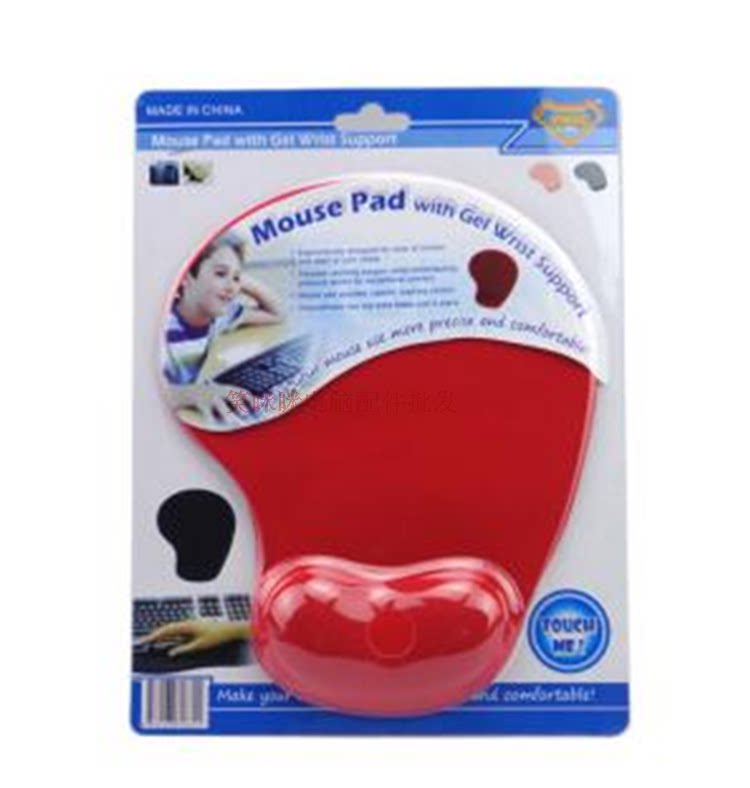 1108硅胶护腕垫PU底莱卡布面 经典款护腕鼠标垫 电脑护腕鼠标垫红