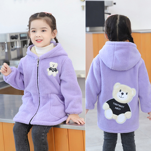 冬季女童宝宝加绒加厚保暖羽绒服罩衣外套可外穿防脏污罩衣学校服