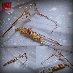 蝶谷原创新品剑簪流苏发饰带剑鞘簪子小众个性挂饰摆件流苏发饰