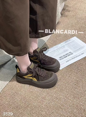 -Kamp-K2025新款真皮厚底增高老爹鞋女百搭休闲运动鞋