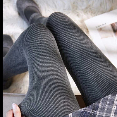 【320克加绒加厚】显瘦竖条纹保暖竖秋冬高腰打底裤袜高腰加绒裤