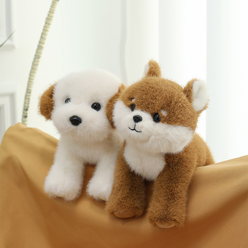 仿真小狗坐卧秋田犬拉布拉多西高地公仔仿真狗狗毛绒玩具儿童礼物