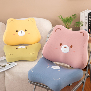 小熊靠垫办公室兔子腰靠护腰汽车腰靠垫枕座椅靠背垫抱枕靠枕久坐