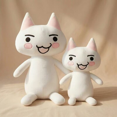 可爱多罗猫玩偶可爱白色小猫猫公仔毛绒玩具布娃娃猫咪抱枕礼物女