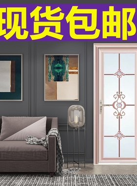 现货单包钛镁铝合金厕所浴室双钢化玻璃门洗手间厨房卫生间平开门