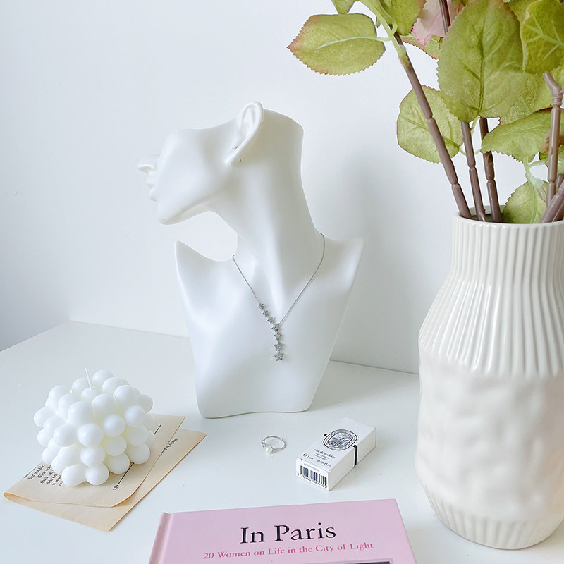 ins风饰品拍摄道具侧面人脸树脂模特珠宝首饰展示架桌面创意摆件