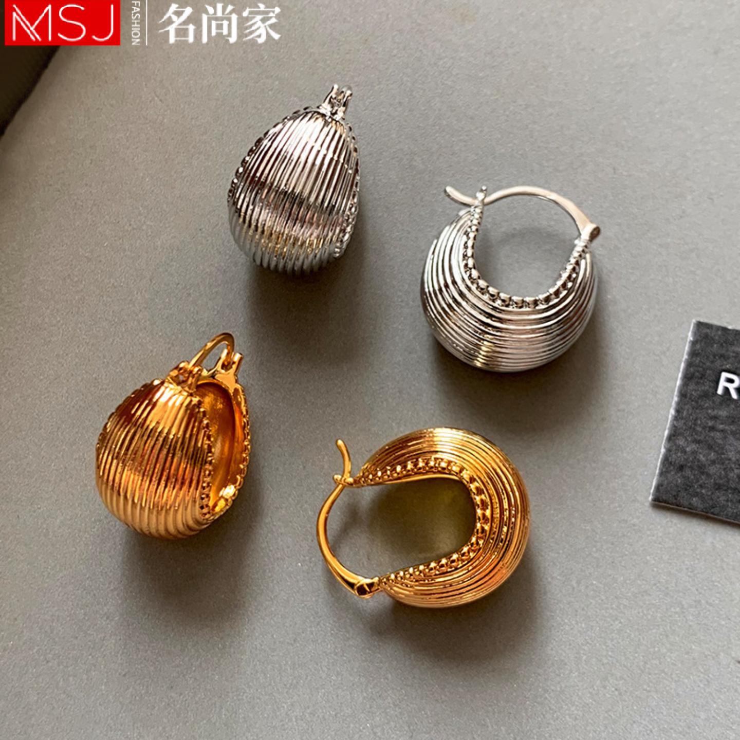 欧美复古独特金属圆圈耳环女耳饰