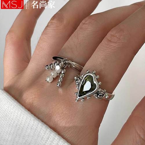 流苏吊坠戒指女法式复古宫廷风