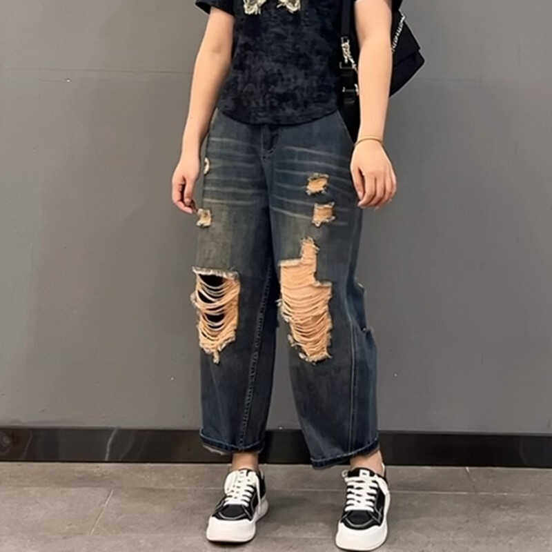 梨形身材高腰显瘦夏季哈伦九分