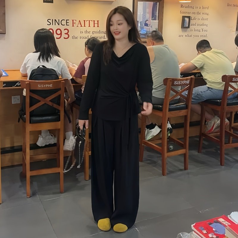胖妹妹大码女装套装裤子+上衣
