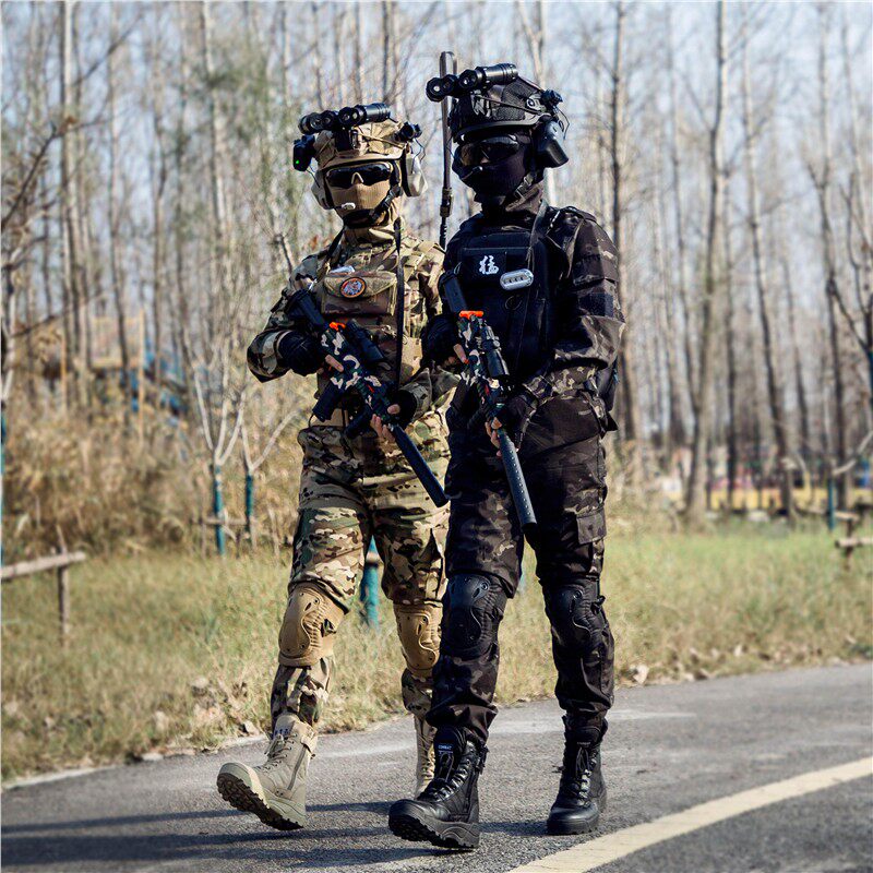 纯棉新款儿童迷彩服套装男女童户外特种兵战术军训服作训服演出服