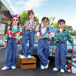 演出服怀旧服装复古男女运动会8090儿童花港风小学生年代衬衫走秀