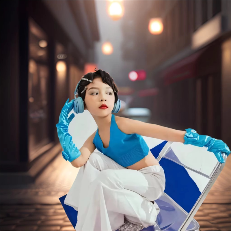 女童港风演出服年代拍摄个性复古照相馆走秀T台表演潮服儿童8090