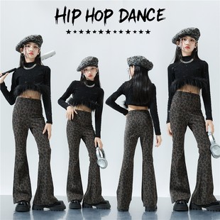 女童爵士舞服装秋冬少儿街舞潮服毛毛jazz套装女孩辣妹走秀表演服