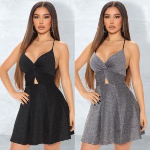 Short Backless Camisole Dress 吊带裙 Shiny 亮丝露背短款 Sexy