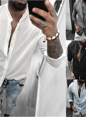 2020 new men breathable leisure fashion cotton shirt