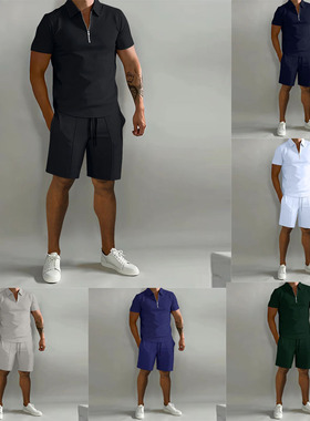 New men's casual loose short-sleeve and shorts新休闲短袖短裤