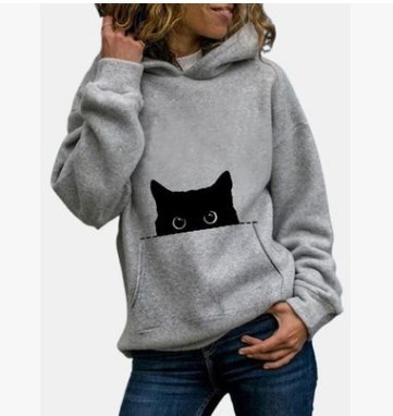 秋冬连帽印花女卫衣Long sleeved Hooded print women's sweaters