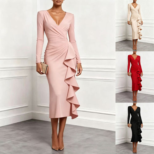 New women's fashionable, elegant, and sexy dress气质礼服女裙