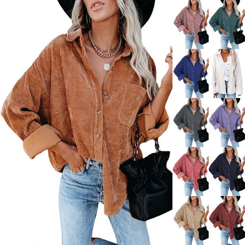 Solid Color Shirt Casual Jacket New Women’s Fashion休闲外套