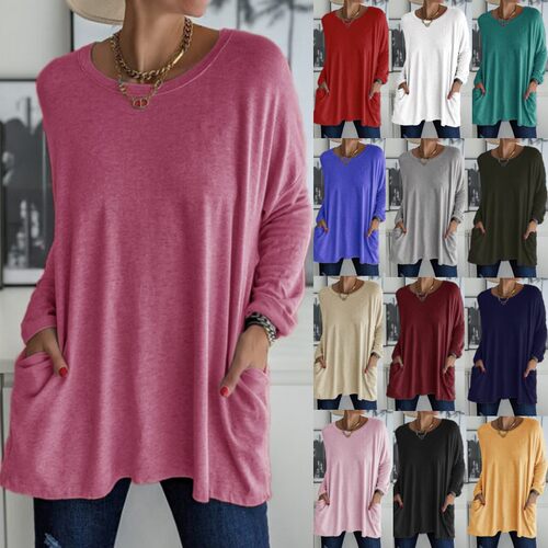 Crew Neck Long Sleeve T-Shirt Casual Women's Wear休闲t恤女装