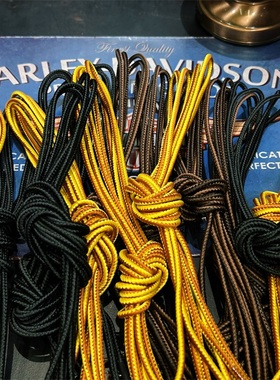 1907复古875工装鞋马丁靴子8111户外圆头棕黑色编织尼龙鞋带鞋绳