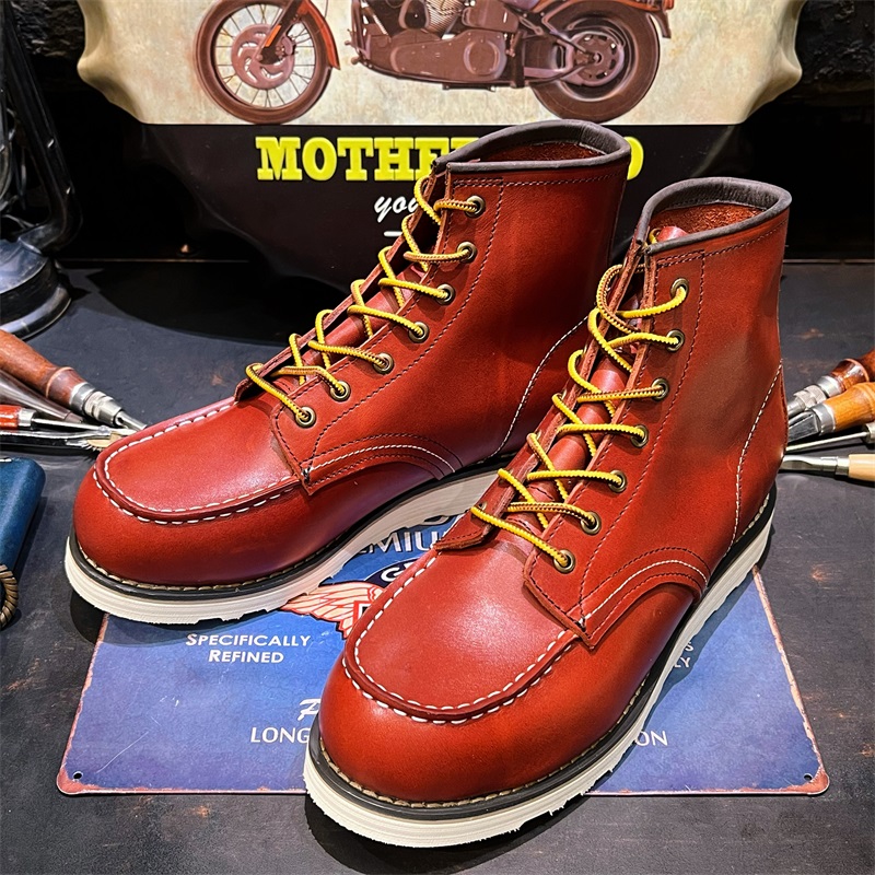 美式头层牛皮增高伞兵靴经典潮牌