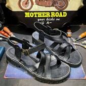 2025新款 休闲外穿真皮搭扣沙滩鞋 英伦复古头层牛皮罗马凉鞋 男款