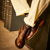 美式 复古真皮雕花布洛克靴英伦风高帮牛皮男鞋 拉链切尔西马丁短靴