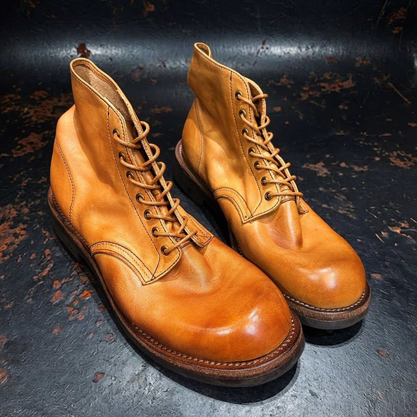 英伦风马丁短靴中帮机车伞兵头层牛皮靴男款休闲真皮手工装皮鞋