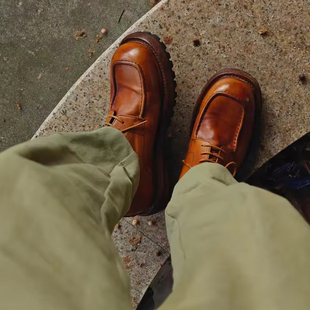 马丁皮鞋 工装 真皮英伦风复古男士 棕色牛皮商务休闲软皮方头德比鞋
