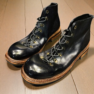 中帮大黄马丁短靴 头层牛皮鞋 之光山脉户外登山靴男款 真皮休闲工装