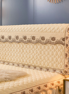 优选2021新款全包水晶绒床头罩蕾丝软包皮床头套弹力床头防尘罩保