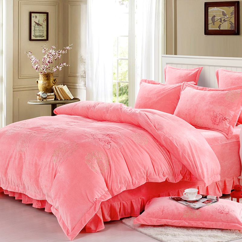 水晶绒四件套蓄热保暖