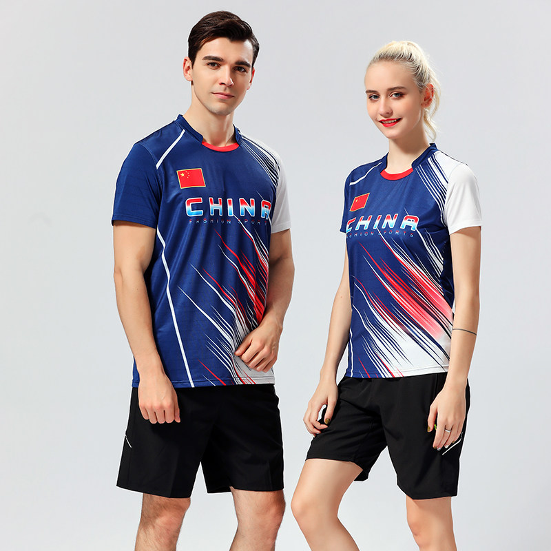 2021夏季羽毛球服套装男女款短袖透气速干圆领乒乓球运动网球衣服