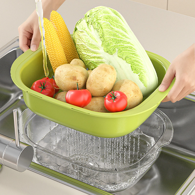 双层洗菜盆沥水篮多功能厨房家用新款水果盘客厅淘洗菜篮子收纳篮,餐饮具,洗菜盆/沥水篮/漏水筛,淘宝优惠券,粉丝福利购,淘宝优惠卷