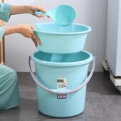 加厚塑料水桶学生宿舍用桶盆套装 储水用桶洗衣桶洗澡桶 大号提手装